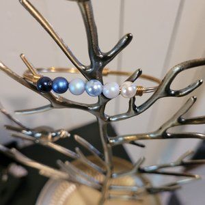 Luca & Dani Blue Ombre Pearl Brass Bracelet